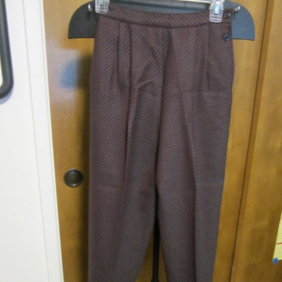 Vintage Wool Houndstooth Weave SZ4 Slacks - Picture 1 of 4